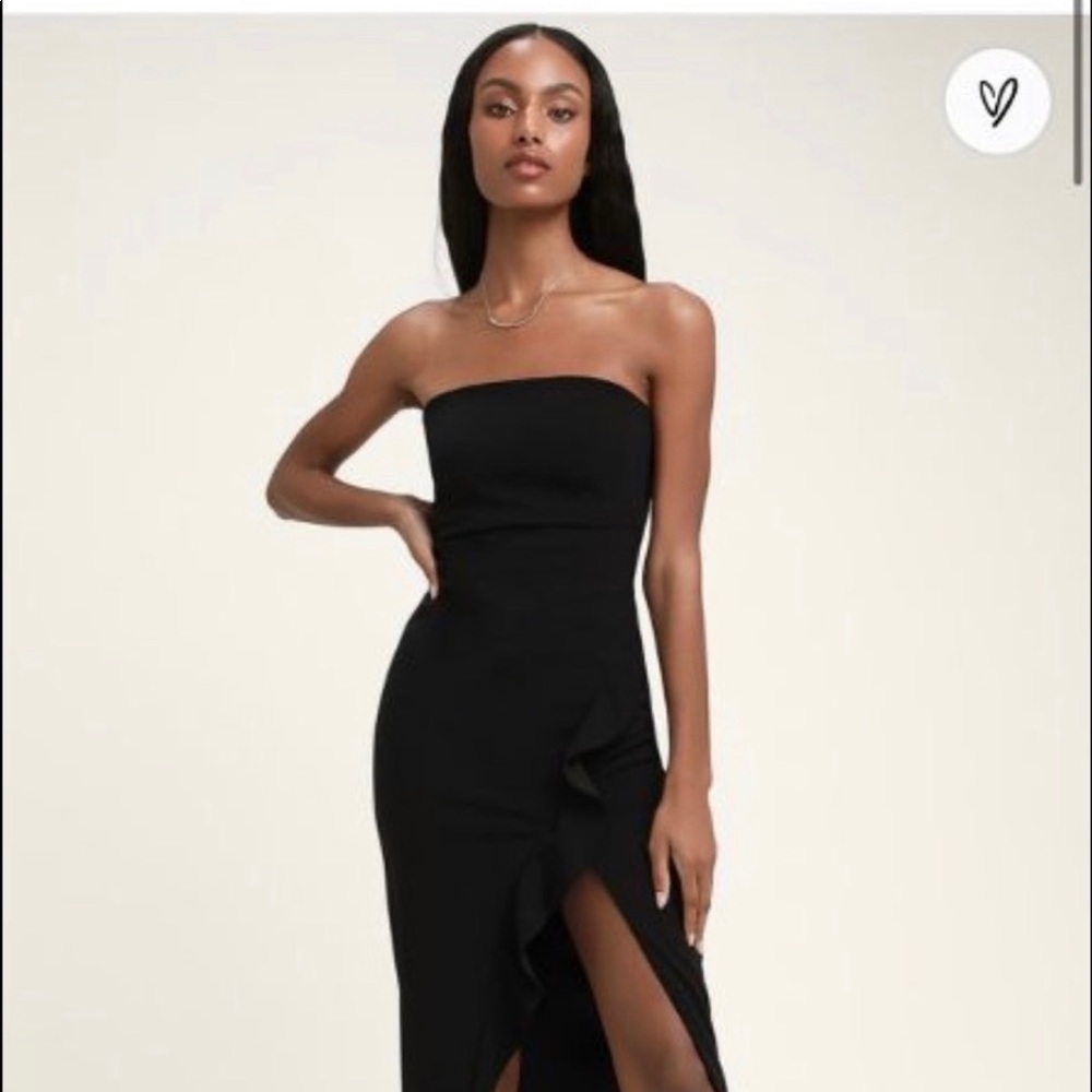 Formal dress, Strapless, Black. Size small